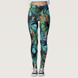 Tropical Flora Paradise at Sunset Leggings