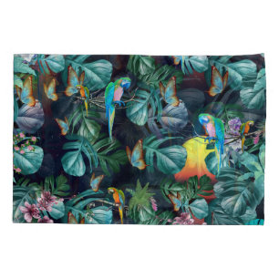 Tropical Flora Paradise at Sunset Pillow Case
