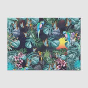 Tropical Flora Paradise at Sunset Tissue Paper