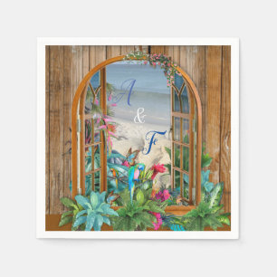 Tropical Flora Paradise at the Beach  Napkins
