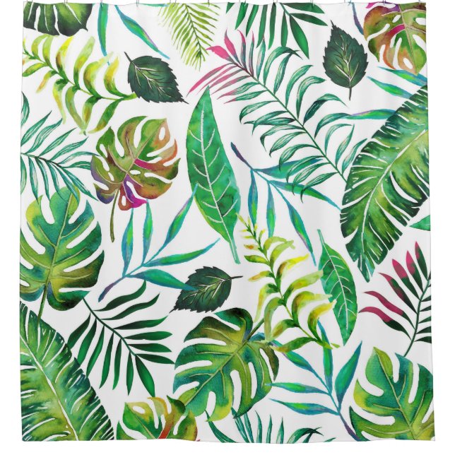 Tropical Flora Shower Curtain (Front)