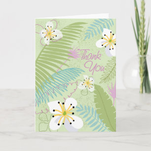 Tropical Flora Thank You Card -Floral Illustration