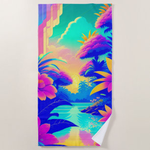 Tropical Floral 2 Beach Towel