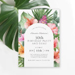 Tropical Floral 30th Birthday Party and Luau Invitation<br><div class="desc">A beautifully lush tropical 30th Birthday Party design with colourful watercolor floral elements that include hibiscus blooms, ginger flowers and a variety of tropical foliage surrounding a stylish arched frame. The looks is vibrant and alive and sets the tone for your celebration in aloha style. A trendy arched frame inset...</div>