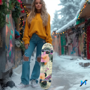 Tropical Floral Abstract Skateboard Deck