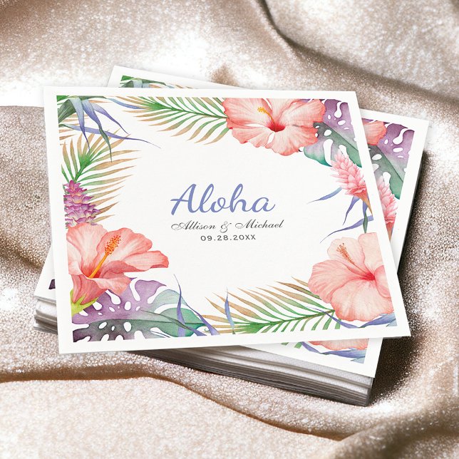 Tropical Floral Aloha Luau Style Napkin (Creator Uploaded)