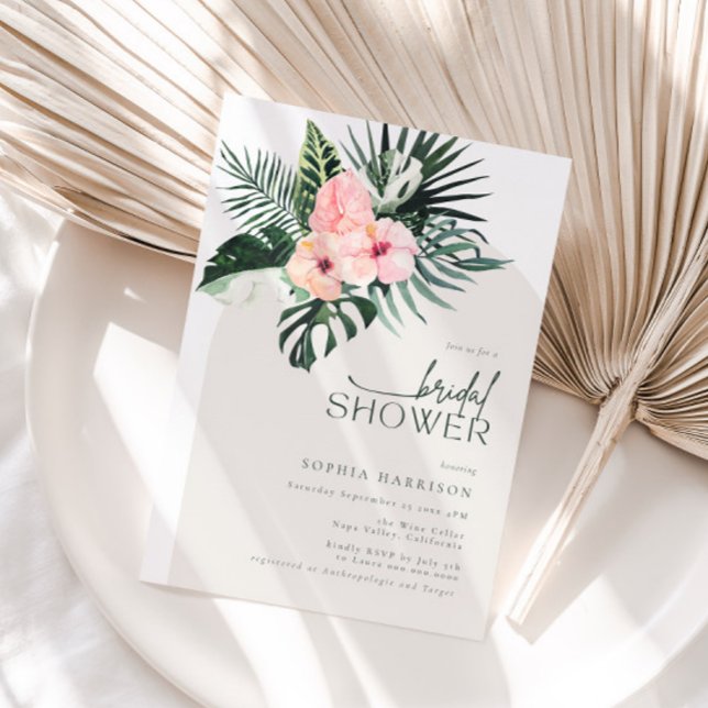Tropical Floral Arch Bridal Shower Invitation (Creator Uploaded)