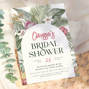 Tropical Floral Arch Summer Bridal Shower Invitation