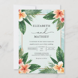 Tropical Floral Arch Wedding Invitation