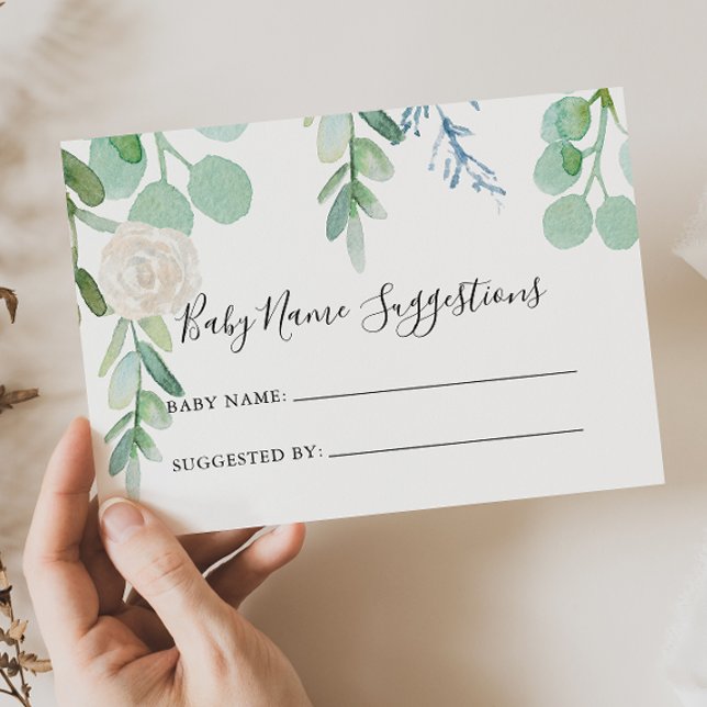 Tropical Floral Baby Name Suggestions Card (Creator Uploaded)