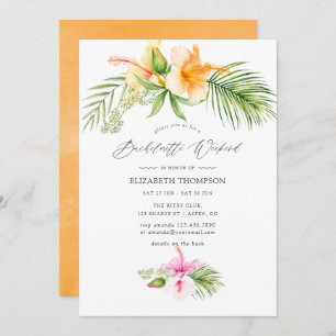 Tropical Floral Beach Bachelorette Weekend Invitation