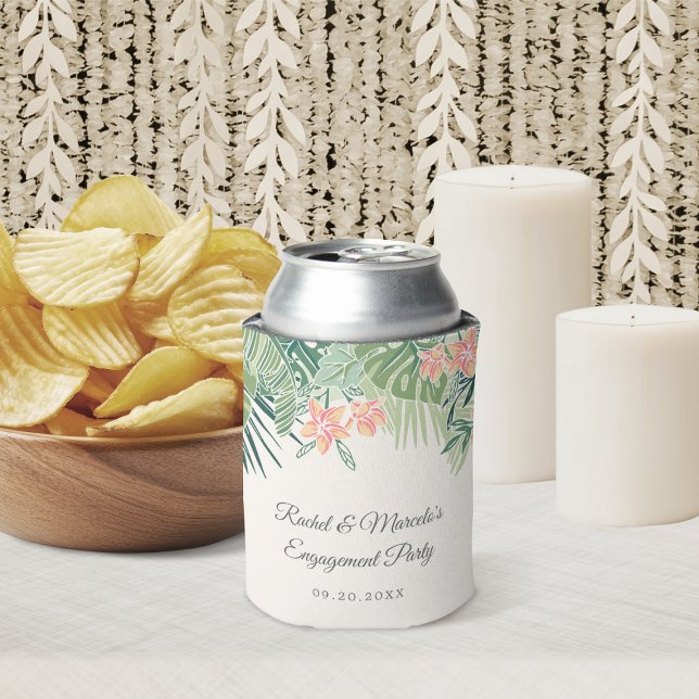 Tropical Floral Beach Can Cooler (Creator Uploaded)