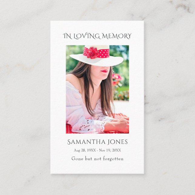 Tropical Floral Beach Celebration of Life Prayer Business Card (Front)