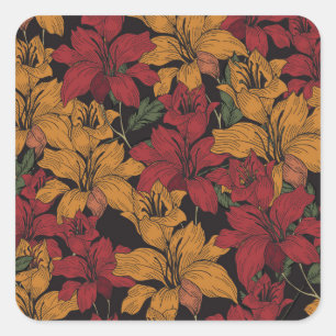 Tropical Floral, Beautiful Seamless Pattern. Square Sticker