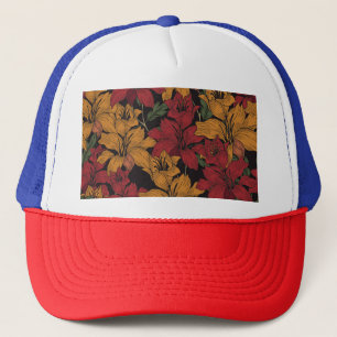 Tropical Floral, Beautiful Seamless Pattern. Trucker Hat
