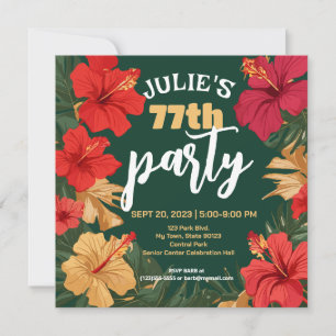 Tropical Floral Birthday Invite Customisable