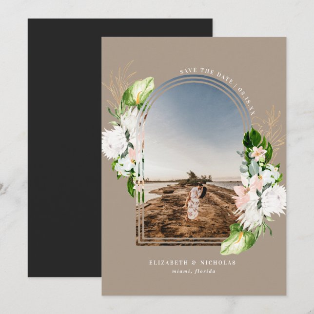 Tropical Floral | Boho Save the Date (Front/Back)