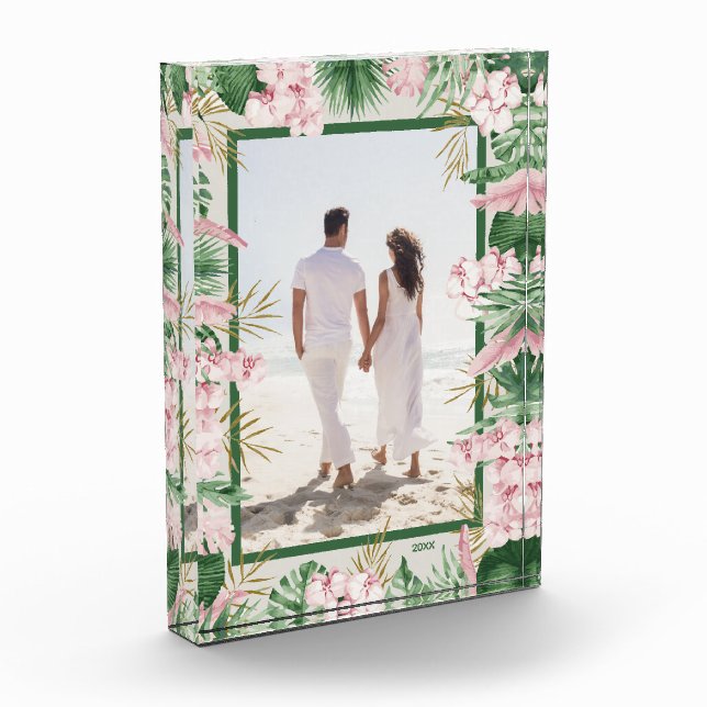 Tropical Floral Border Photo Block (Left)