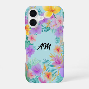 Tropical Floral Border Summer Aesthetic iPhone 16 Case