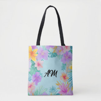 Tropical Floral Border Summer Aesthetic  Tote Bag