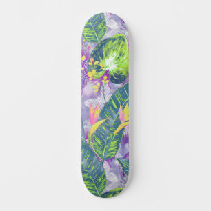 Tropical floral, Botanical  Skateboard