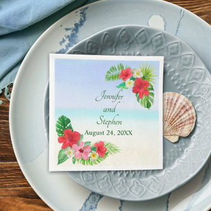 Tropical Floral Botanical Wedding Napkin