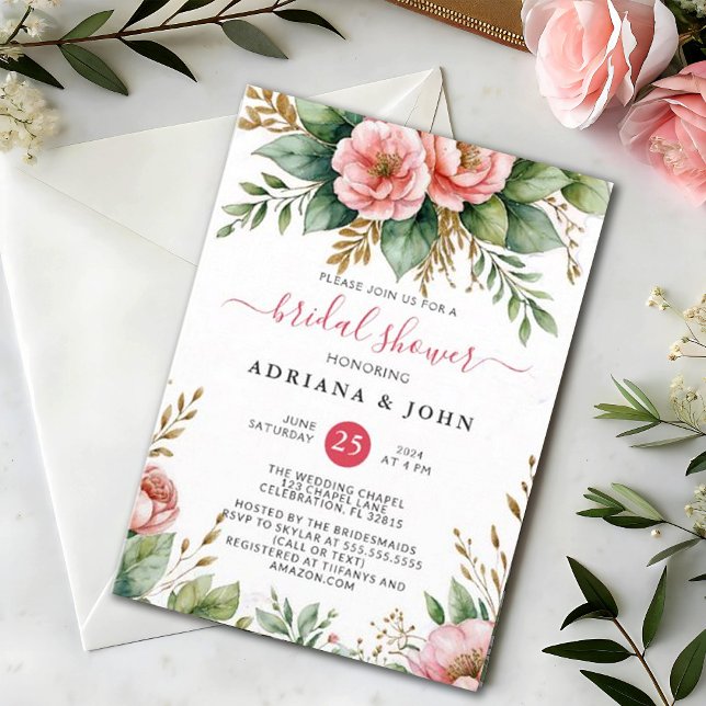 Tropical Floral Bridal Shower Beach Party Wedding Invitation (Creator Uploaded)