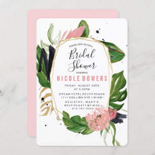 Tropical Floral Bridal Shower Invitation