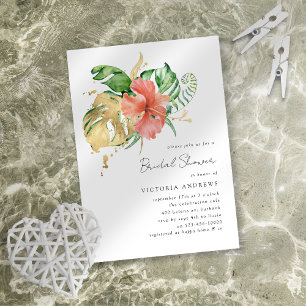 Tropical Floral Bridal Shower Invitation