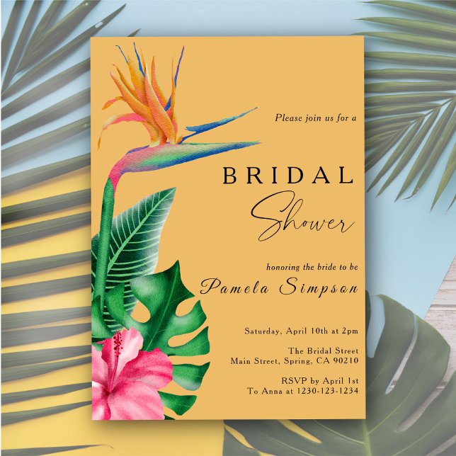 Tropical Floral Bridal Shower Invitation (Creator Uploaded)