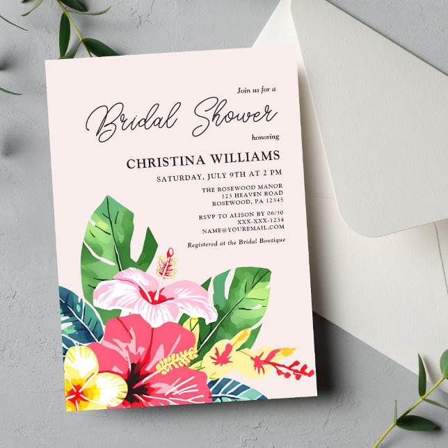 Tropical Floral Bridal Shower Invitation (Creator Uploaded)