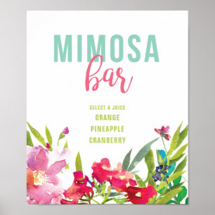 Tropical Floral Bridal Shower Mimosa Bar Sign