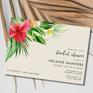 Tropical Floral Bridal Shower Party  Invitation