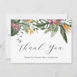 Tropical Floral Bridal Shower Thank You