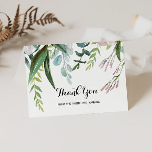Tropical Floral Bridal Shower Thank You Card