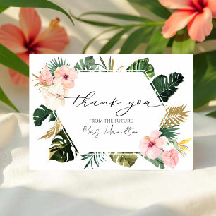 Tropical Floral Bridal Shower Thank You Cards