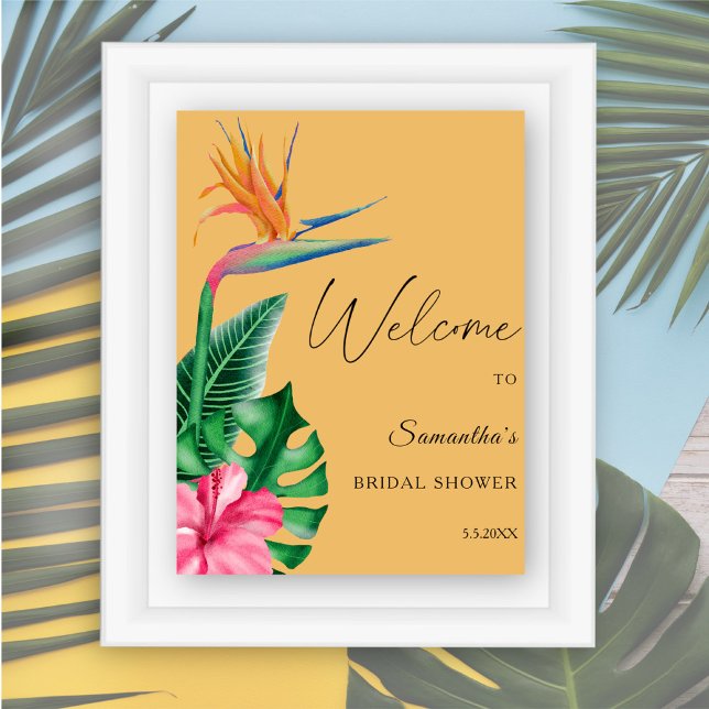 Tropical floral - bridal shower welcome sign (Creator Uploaded)