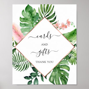 Tropical Floral Cards and Gifts Sign