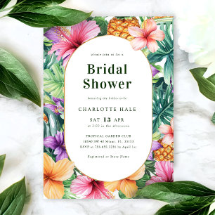 Tropical Floral Colourful Bridal Shower Invitation