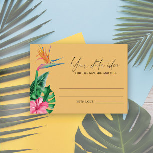 Tropical floral - Date night ideas \ Date jar Enclosure Card