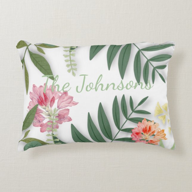 Tropical Floral Decorative Cushion (Front)