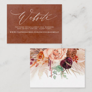 Tropical Floral Desert Wedding Website Card