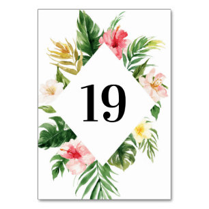 Tropical Floral Diamond Frame Table Numbers
