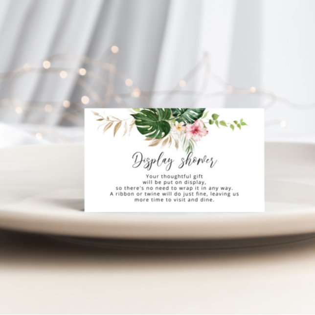 Tropical floral Display shower Enclosure Card (Creator Uploaded)