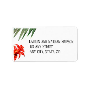 Tropical Floral, Earthy Colours, Modern, Label