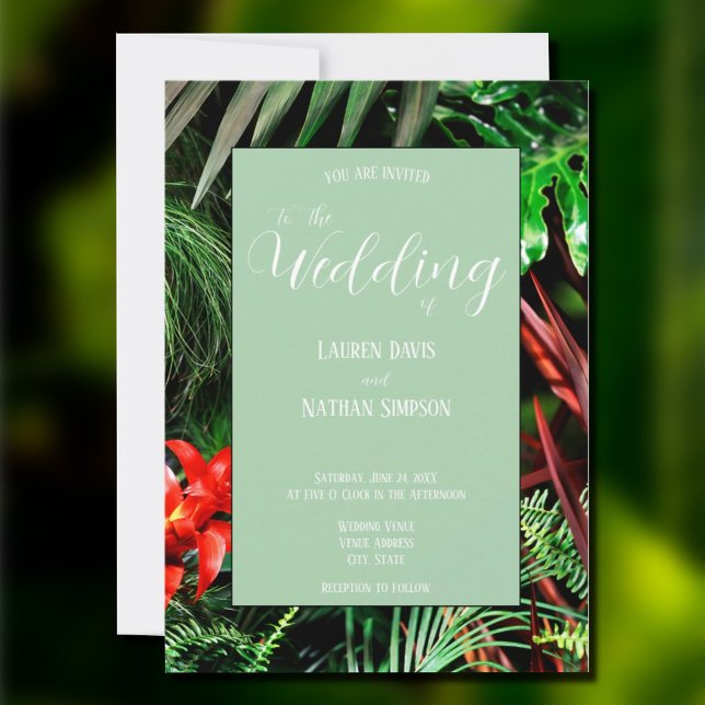 Tropical Floral, Earthy Colours, Modern, Wedding Invitation (Creator Uploaded)