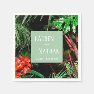 Tropical Floral, Earthy Colours, Modern, Wedding, Napkin