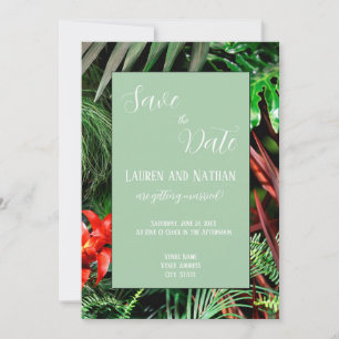 Tropical Floral, Earthy Colours, Modern, Wedding, Save The Date