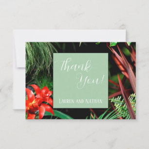 Tropical Floral, Earthy Colours, Modern, Wedding, Thank You Card