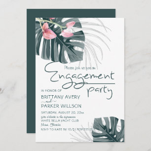 Tropical Floral Engagement Party Invitation